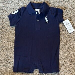 Ralph Lauren Navy Polo Baby One-Piece